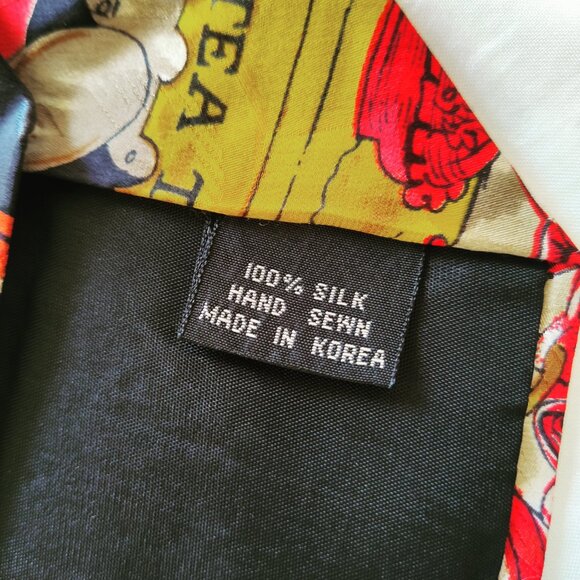 Vintage 1992 Nicole Miller Silk Tie Teapots Cups Teatime Novelty Print - Picture 6 of 7